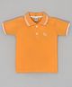 Kiwi 100% Cotton  Half Sleeves Brand Name Embellished  Polo Tee - Yellow