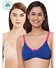 Inner Sense Antimicrobial Maternity Nursing Bra Pack of 2 - Royal Blue & Light Pink