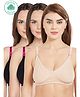 Inner Sense Antimicrobial Maternity Nursing Bra Pack of 3 - Black Pink