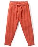 Babyhug Sweater Knit Fleece and Woollen Pants - Rust Red