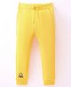 UCB Cotton Knit Full Length Lounge Pant with Brand Print - Yellow