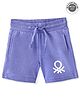 UCB Cotton Knee Length Solid Shorts - Blue