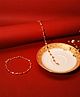 VIRAASI Set Of 2 Gold Plated Beaded Heart Shaped Detail Anklets