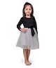 tior Full Sleeves Bow Embellished Tutu Dress - Black