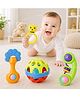 Fiddlerz Baby Rattles Toys With Ball For New Born Babies Colorful Attractive Plastic Non Toxic Shake & Grab Rattle Set for Kids Girls Boys (Multicolor) pack of 4