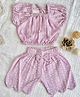 A Toddler Thing  Cotton Half Sleeves Abstract Printed Top & Shorts Coordinating Set - Lilac