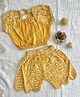 A Toddler Thing  Cotton Half Sleeves Abstract Printed Top & Shorts Coordinating Set - Mustard
