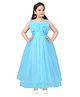 Aarika Sleeveless Ruffled Bodice Detailed Flared Gown - Ferozi Blue