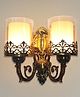 Shree Kala Home Décor Brown Metal Wall Light | Double Arm Classic Wall Light | Decorative Wall Light For Living Room