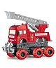YAMAMA Friction Powered Fire Truck With Lights And Music 6x6 Wheel Drive Road Super Truck Vehicle Car Toy For Kids  Multicolor