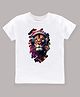 KAVEE Pure Cotton   Half Sleeves Lion  Printed Bio Washed Tee -  White