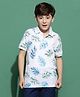 Lil Tomatoes Cotton Half Sleeves Leaves Printed Tee - White