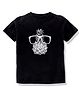 KAVEE Pure Cotton   Half Sleeves Pineapple Printed Bio Washed Tee  -  Black