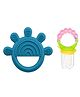 Enorme Silicone Bluish Green Star Shape Teething Teether and Ring Style Food Fruit Feeder Nibbler Pacifier for Babies