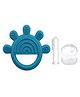 Enorme Silicone Bluish Green Star Shape Teething Teether and Baby Silicone Finger Toothbrush with case for Babies