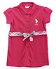 US Polo Assn Cotton Knit Half Sleeves Logo Printed Frock - Pink
