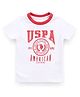 US Polo Assn Cotton Knit Half Sleeves  T-Shirt with Text Print - White