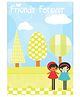 Kadambaby Friends Forever Wall Poster - Blue Yellow