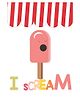 Kadambaby Wall Poster I Scream Print - Red White
