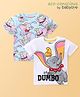 Babyoye Disney 100% Cotton Knit Half Sleeves T-Shirt with Dumbo Graphics Pack of 2 - Multicolour