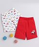 BUMZEE Pack Of 2 Cars Printed Shorts  - Red & White