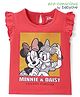 Babyoye Disney Cotton Knit Frill Sleeves Top With Minnie Mouse Graphics - Red