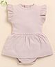 Cot & Candy Organic Cotton Frill Sleeves  Ribbed  Dress - Hush Violet