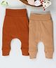 Cot & Candy Organic Cotton  Pack of 2 Ribbed  Pants - Brown