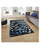 Presto Bazaar Geometric Blue Hand Tufted Wool Carpet