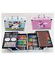 NIYAMAT Unicorn Print Pink Color 145 PCS Art Supplies, Drawing Art Kit for Kids Adults with Double Sided Trifold Easel, Oil Pastels, Crayons, Colored Pencils [Color AS per Stock]