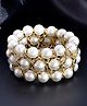 VALLEY OF JEWELLERY - Women White and Gold Toned Pearls Gold Plated Multi Strand Bracelet - Gold