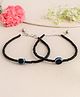 VALLEY OF JEWELLERY - Set Of 2 Evil Eye Black Beaded Anklet - Silver