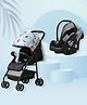 Polka Tots Click Clack Multipurpose Travel System Rainbow Printed 1 Click Fold Stroller And Car Seat  Green