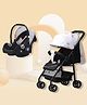 Polka Tots Click Clack Multipurpose Travel System Elephant Printed 1 Click Fold Stroller And Car Seat  Cream