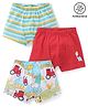 Babyhug 100% Cotton Antibacterial  Above Knee Length Trunk With Dino & Tractor Print Pack Of 3 - Multicolour