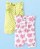 Babyhug 100% Cotton Knit Half Sleeves Rompers Polka Dot and Floral Print Pack of 2 - White & Green