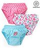 Babyhug 100% Cotton Knit Antibacterial Panties with Polka Dots & Floral Print Pack Of 3 - Pink White & Blue