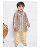 AJ Dezines Full Sleeves Motif Printed Kurta With Pyjama Set - Begie