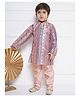 AJ Dezines Full Sleeves Motif Printed Kurta With Pyjama Set - Peach