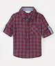 INFINITY Full Sleeves Checked Shirt - Maroon