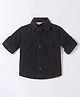 INFINITY Cotton Woven Full Sleeves Solid Denim Shirt - Black