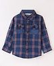 INFINITY Cotton Woven Full Sleeves Checked Shirt - Blue