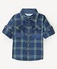 INFINITY Cotton Woven Full Sleeves Checked Shirt - Blue