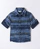 INFINITY Cotton Woven Full Sleeves Striped Shirt - Blue