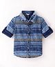 INFINITY Cotton Woven Full Sleeves Striped Shirt - Blue
