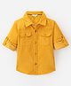 INFINITY Cotton Woven Full Sleeves  Ribbed Shirt - Yellow