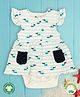 Pranava 100% Organic Cotton Frill Sleeves Tiny Fish Printed Onesie - White
