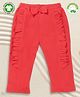 Pranava 100% Organic Cotton Bow Detailed Frilled Pant - Dark Pink