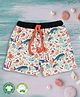 Pranava 100% Organic Cotton Sea Life Printed Shorts - White