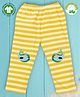 Pranava 100% Organic Cotton Striped & Dolphin Embroidered Pant - Yellow & White
